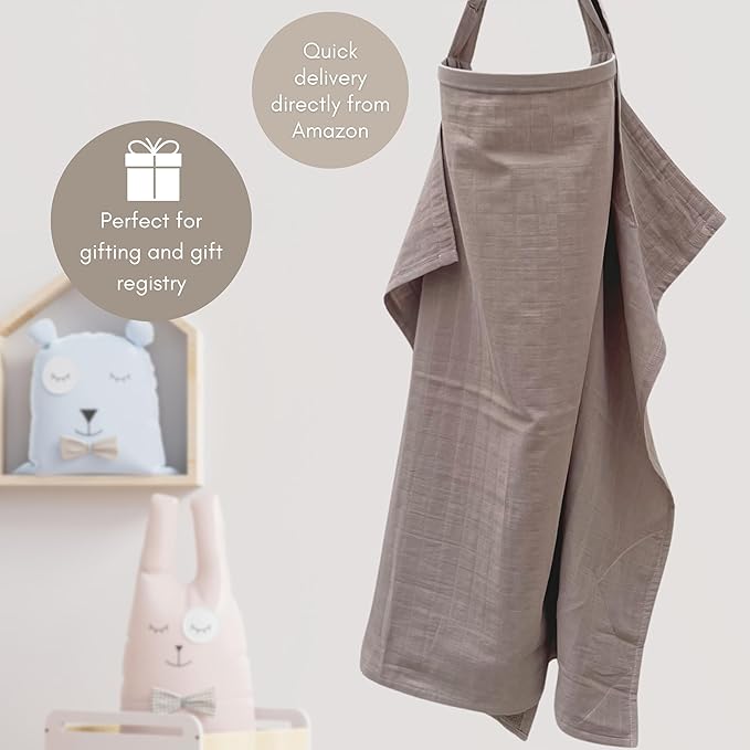 MOZAH Organic Muslin Swaddle Blankets - Grey White- 2 Pack - for Baby Boy or Girl - Ideal for Newborns, Toddlers & Registry Essentials