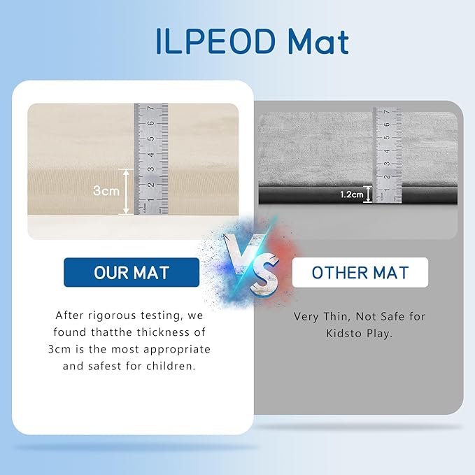 Baby Play Mat for Floor Tummy Time Mat Nursery Muscle Area Rug Playroom Rug Tatami 59"*71" Memory Foam 1.3" Thick Crawling For Babies,Toddlers, Infants, Kids,Floor(Beige)