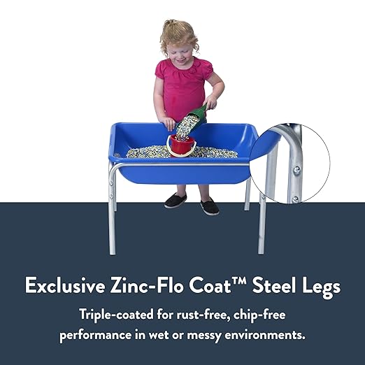 Children's Factory 18" Small Sensory Table, Sandbox with Lid, Water Table for Kids, Blue