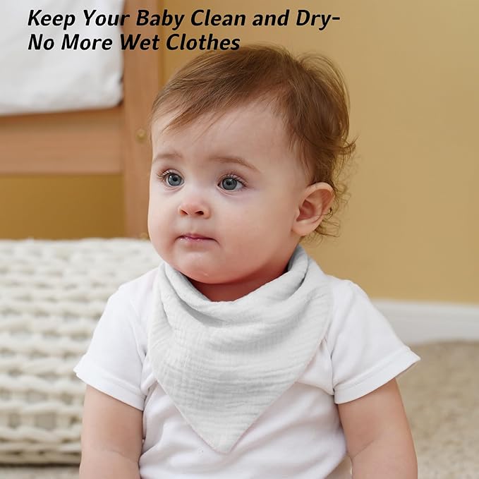 Muslin Baby Bibs Baby Drool Bandana Bibs for Baby Girls Boys Infant Newborn Toddler Drooling and Teething