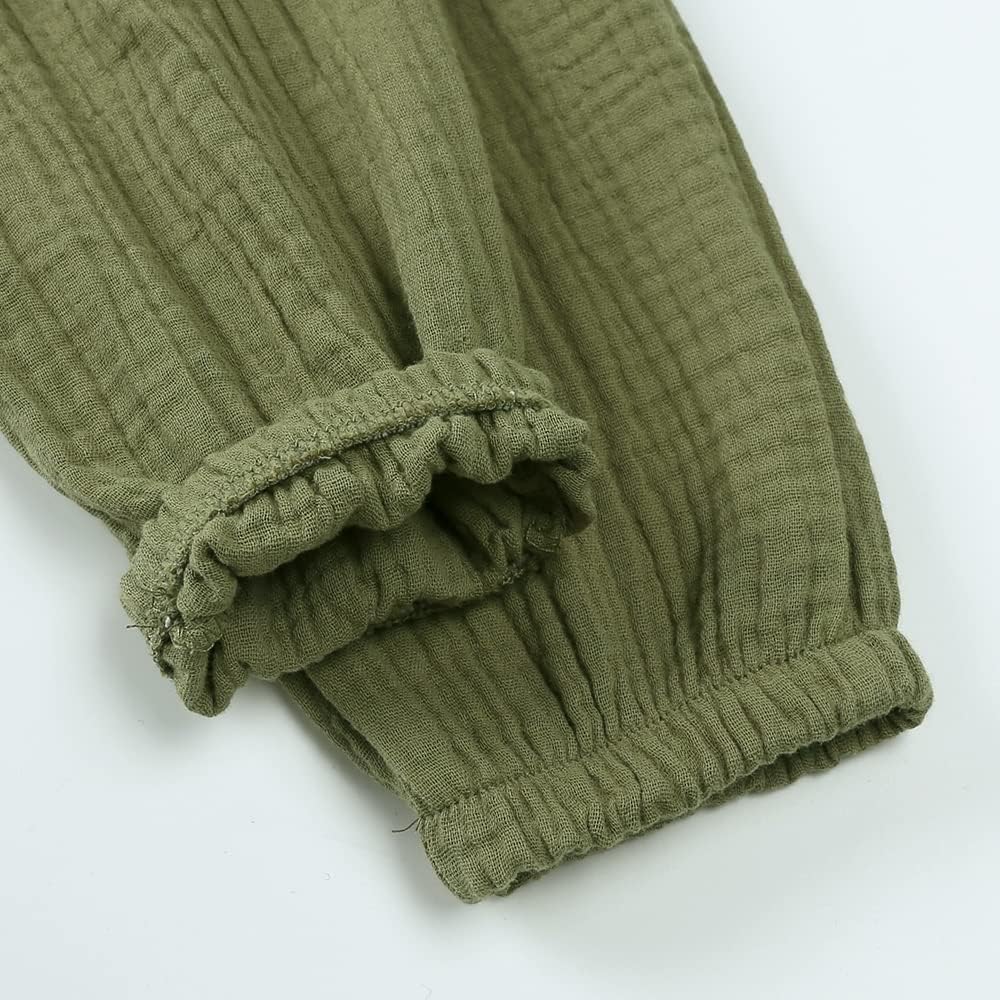 MYGBCPJS Baby Boys Girls Cotton Linen Trousers Kids Casual Ankle Pants Loose Long Bloomers