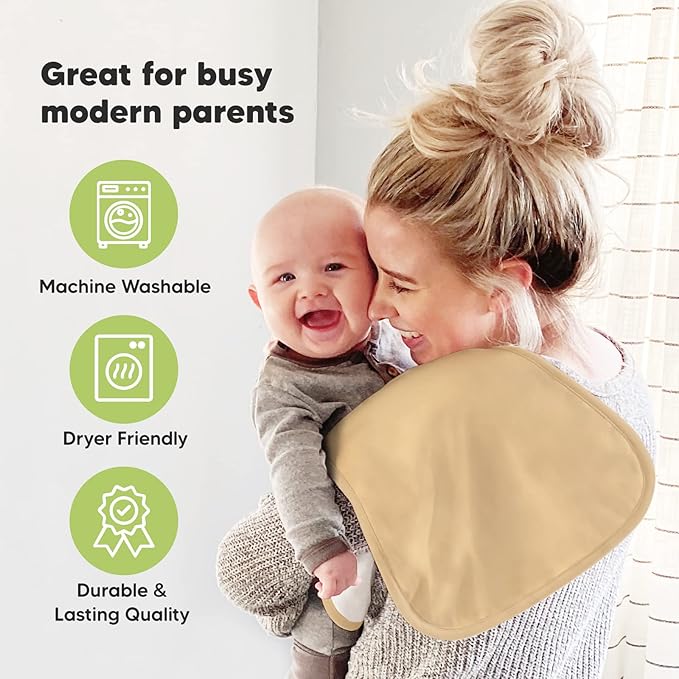 Organic Burp Cloths Baby Boy & Girl - 5-Pack Super Absorbent Cotton Burping Cloths for Babies, Soft & Plush Newborn Spit Up Rags, Infant Towels for Milk Spit Up, Unisex, Large 21" x 10" (Terracotta)