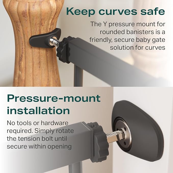 Cumbor 36" Extra Tall Baby Gate for Stairs, 29.7-40.6" Wide Dog Gate for Doorways, Pressure Mounted Auto-Close Pets Gates for Dogs Indoor, Durable Safety Child Gate, Mom's Choice Awards Winner, Black