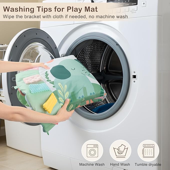 Baby Play Gym Mat Tummy Time Mat, Washable Baby Activity Play Mat for Sensory, Visual, Hearing, Touch Development, Baby Toys Shower Gift for Newborn