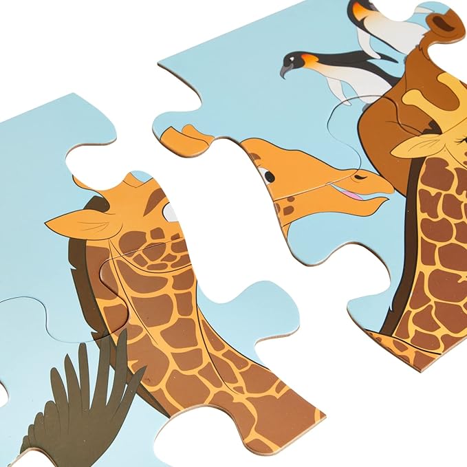 48 Piece Jumbo Floor Puzzle for Kids Ages 3-5 and 4-8, 2x3 Feet Giant Jigsaw Puzzles for Toddler Preschool Learning, Noah's Ark