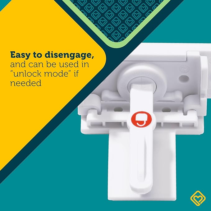 Safety 1st - Secure-to-Explore Adhesive Cabinet Locks Baby Proofing, Child Locks for Cabinets and Drawers (12 Locks), White