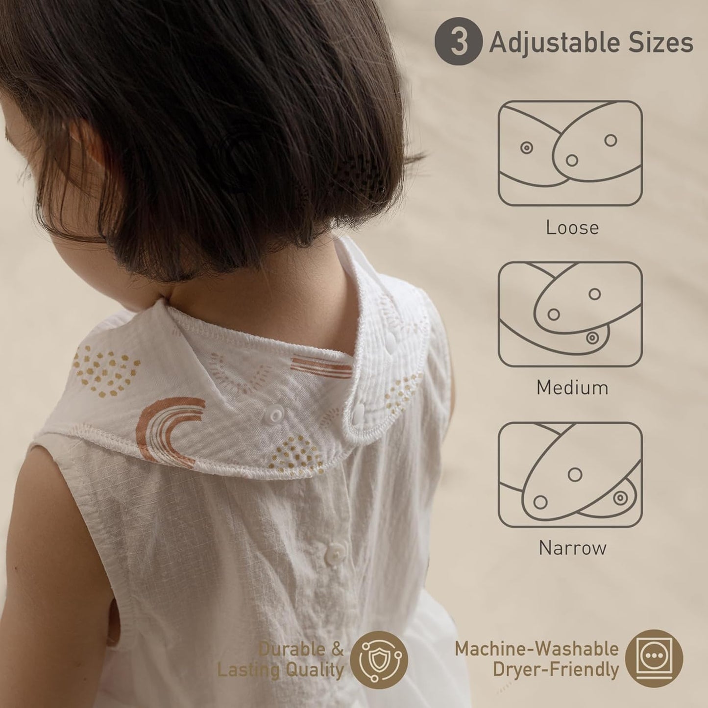 Muslin Baby Bibs 8 Pack, Baby Bandana Drool Bib for Drooling and Teething, Cotton Soft Absorbent for Girls Boys