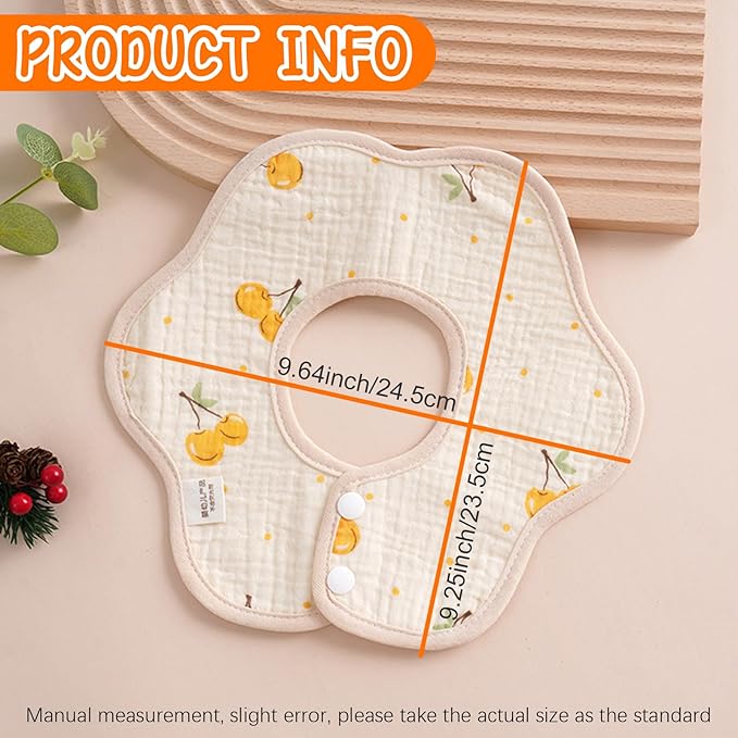 Baby Bibs Muslin Bibs 8 Pack for Drooling and Teething for Unisex Girls Boys