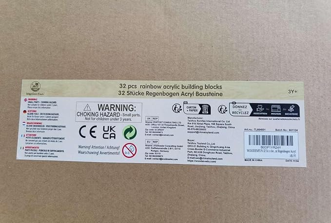 Wood Building Blocks Set for Kids, 32 Pcs Rainbow Stacker Stacking Game Construction Toys Set Preschool Colorful Learning Educational Toys, Geometry Wooden Blocks for Boys Girls