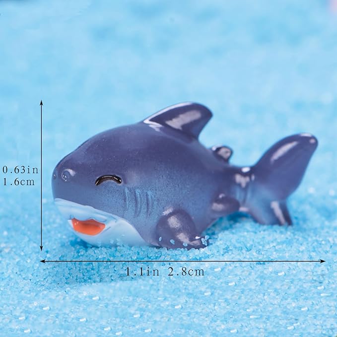 30Pcs Resin Shark, Mini Shark Statue, Tiny Shark Figurines, Miniature Shark,Mini tures Shark Aquarium Ornament for Fairy Garden Succulent Planter Moss Landscape