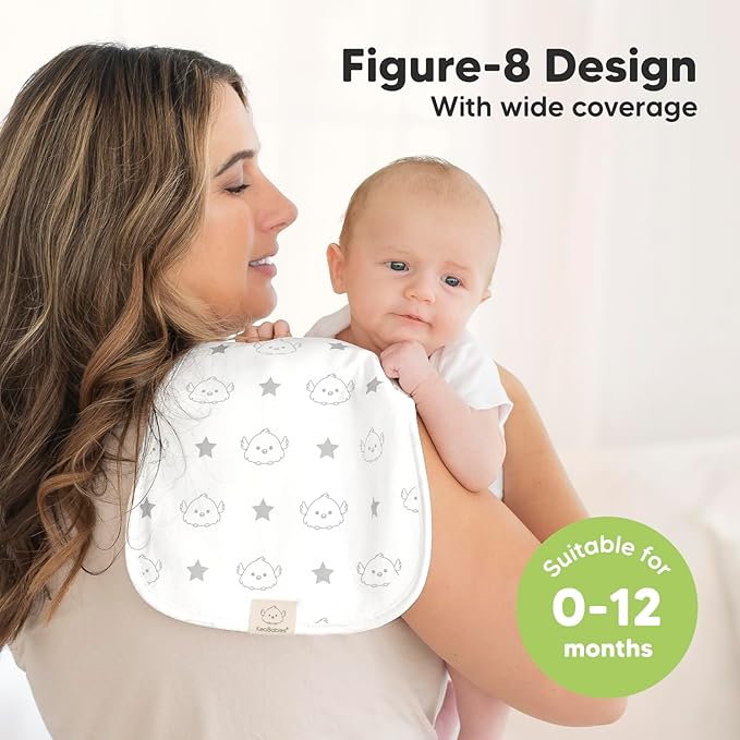 Organic Burp Cloths Baby Boy & Girl - 5-Pack Super Absorbent Cotton Burping Cloths for Babies, Soft & Plush Newborn Spit Up Rags, Infant Towels for Milk Spit Up, Unisex, Large 21" x 10"(Constellation)