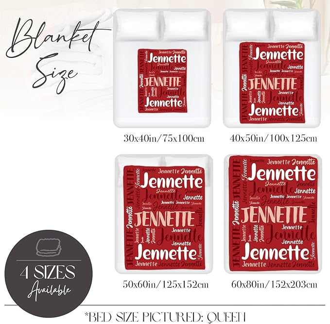 Personalized Custom Baby Blanket with Name for Girls Boys Kids Customized Flannel Blanket for Bed Nursery Room Baby Stroller