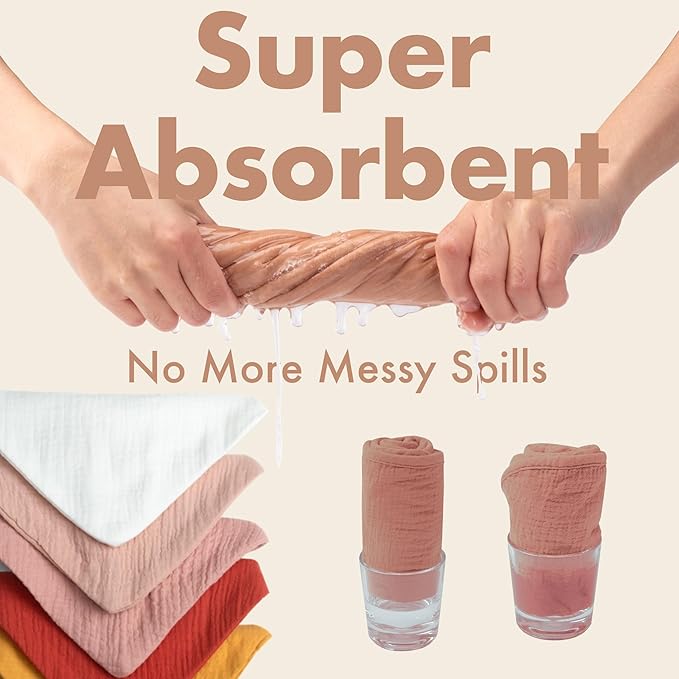 Baby Bibs 8-Pack - Adjustable Cotton Drool Bibs, Waterproof & Absorbent for Newborn to Toddler, Unisex Boys & Girls