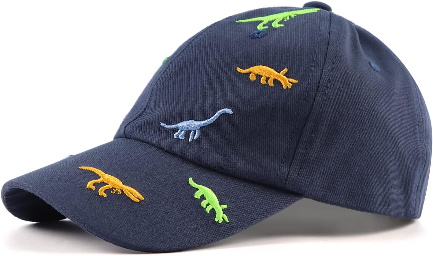 JANGANNSA Dinosaur Boys Girls Caps Embroidery Baby Baseball Caps Cotton Infant Toddler Kids Hat Spring Summer Autumn 2-6Y