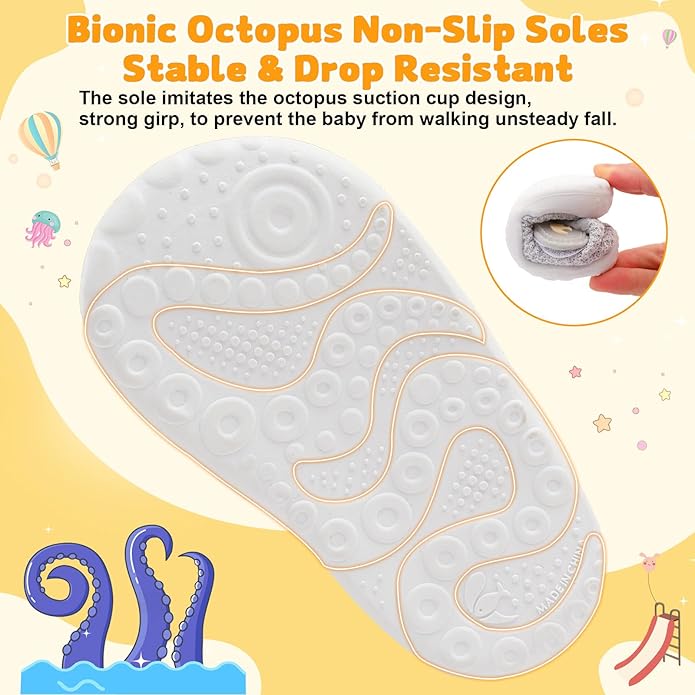 FEETCITY Baby First Walking Shoes Wide Baby Shoes Infant Sneakers Newborn Crib Shoe Barefoot Lightweight Slip On Shoe