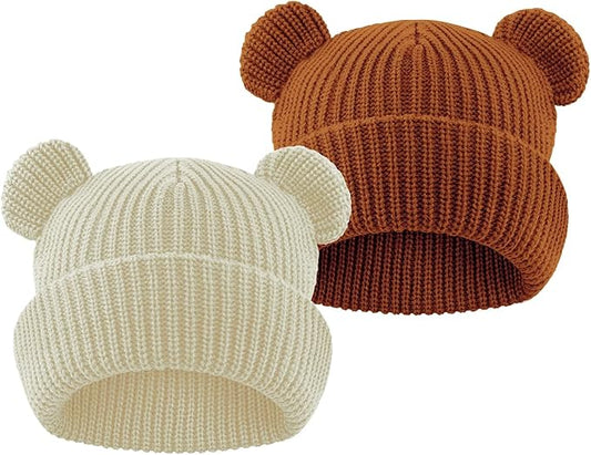 Toddler Boy Winter Hat Baby Knit Beanie Girl Warm Hats Kid Bear Ear Beanies for Cold Weather