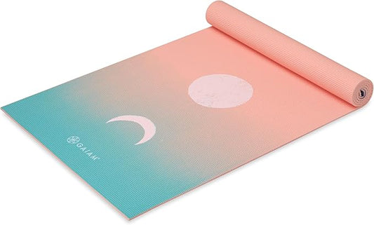Gaiam Yoga Mat - Premium 6mm Print Extra Thick Non Slip Exercise & Fitness Mat for All Types of Yoga, Pilates & Floor Workouts (68"L x 24"W x 6mm Thick)