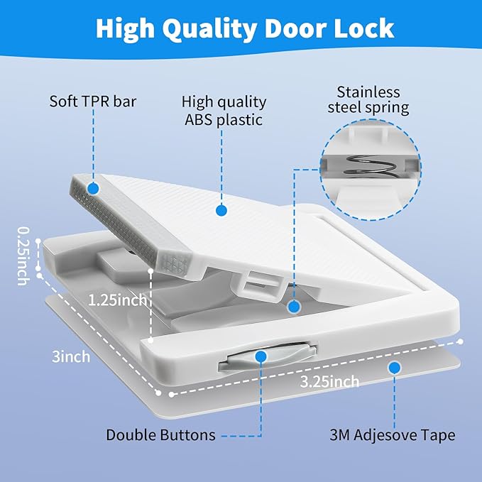 Sliding Door Lock for Child Safety - Kids Proof Sliding Glass Door Locks for Window Closet Latch Patio Doors - Security for Baby Proofing Slide Window Stopper Ideal for Toddler and Pet