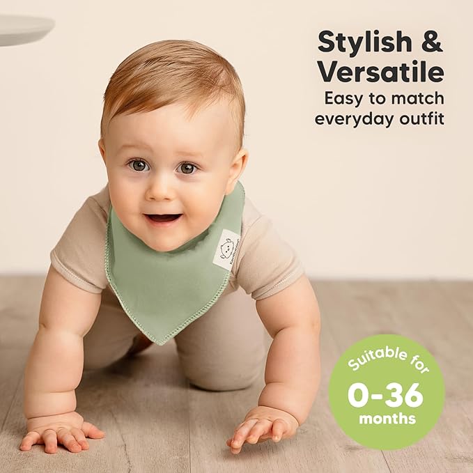 8-Pack Organic Baby Bandana Bibs for Girls - Super Absorbent Triangle Baby Bibs for Drooling and Teething Infant, 100% Cotton Extra Soft for Newborn, Infant 0-36 Months (Embrace)