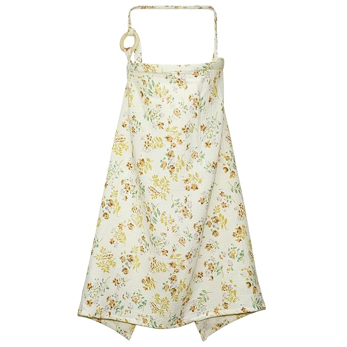 Muslin Nursing Cover for Baby Breastfeeding, Breathable 100% Cotton Privacy Nursing Covers, Multi Use Car Seat Stroller Cover (Floral)