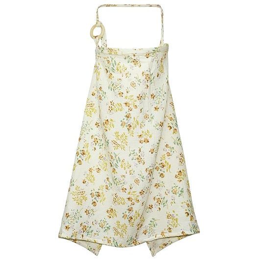 Muslin Nursing Cover for Baby Breastfeeding, Breathable 100% Cotton Privacy Nursing Covers, Multi Use Car Seat Stroller Cover (Floral)