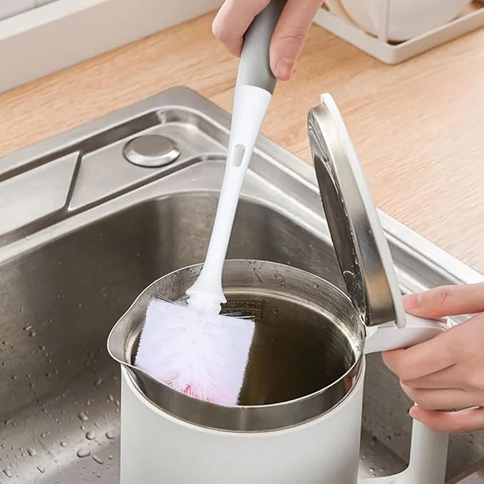 Bottle Brush Replacement Head - Compatible with OXO Bottle Brush. White and Pink (Pack of 2).