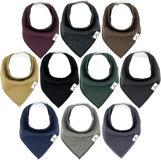 DiaperSquad's Baby Bibs for Drooling and Teething, Bibs for Boys, Baby Girl - Solid Cotton Baby Drool Bibs