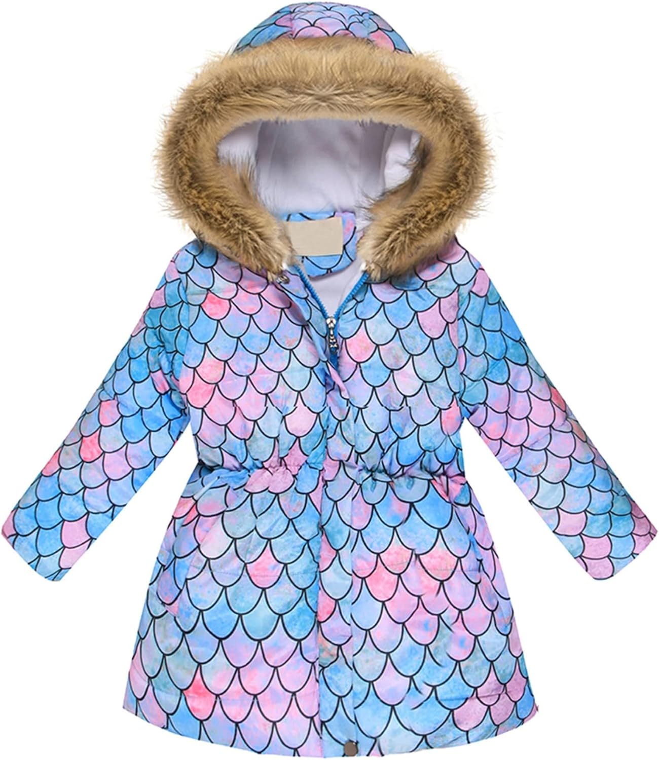 Miss Bei Girl's Winter Coat Jacket Hooded Kids Toddler Flower Print Parka Outwear Warm Cotton Puffer Hooded Jacket