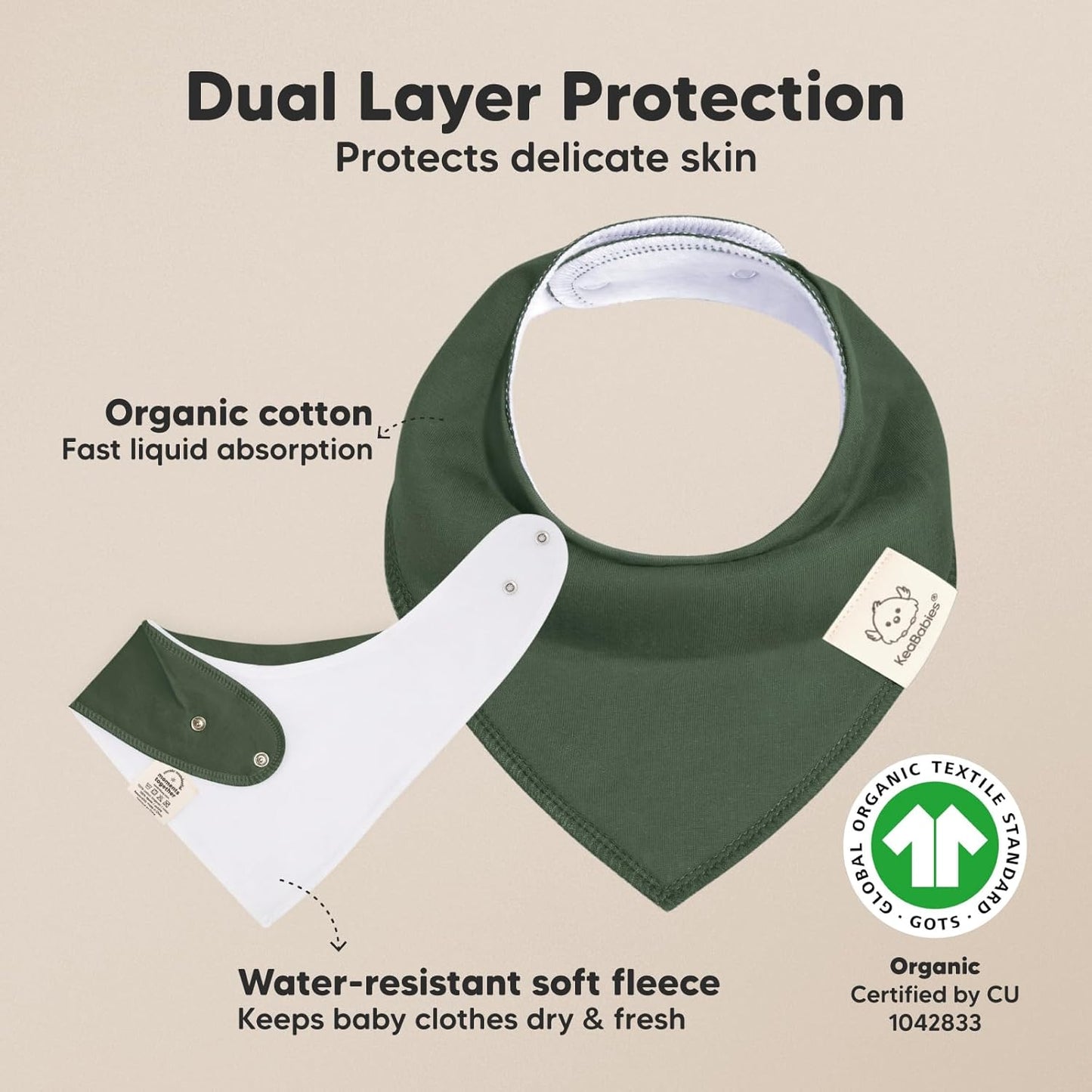 8-Pack Organic Baby Bandana Bibs for Boys, Girls - Super Absorbent Triangle Baby Bibs for Drooling and Teething Infant, 100% Cotton Extra Soft for Newborn, Infant 0-36 Months (Thunder)