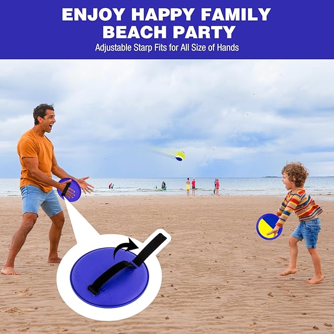 Ayeboovi Toss and Catch Ball Set Beach Pool Outdoor Toys for Kids Ages 3 4 5 6 7 8+ Year Old Boys Girls Birthday Gifts Sticky Paddles Balls Outside Lawn Camping Yard Games