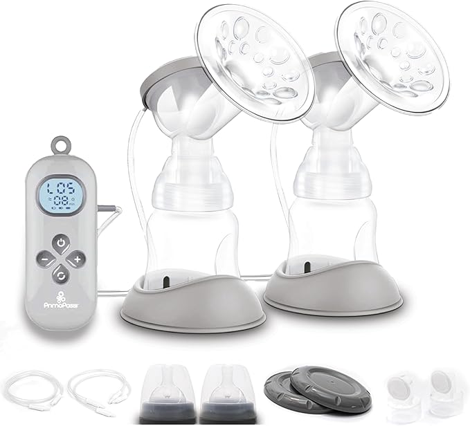 Primo Passi - Double Electric Breast Pump Portable | Small Easy to Carry | Rechargeable Battery Breastpump | Saca Leche