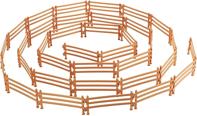 Sumind 40 Pieces Horse Corral Fencing Accessories Playset Plastic Farm Fence Toy for Barn Paddock Horse Stable Farm Animal Fence Panel Paddock Toy Educational Present Cake Toppers