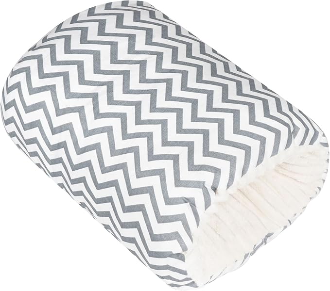 Nursing Arm Pillows for Breastfeeding,Baby Feeding Arm Pillow Portable and Washable for Travel, Soft Cotton Ergonomic Bottle Nursing Essentials（Grey Stripe）