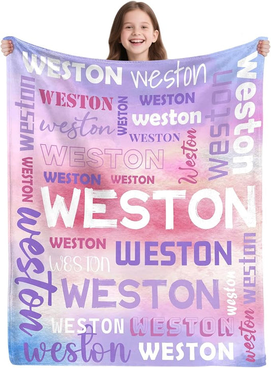 Custom Blanket with Name,Personalized Blankets for Kids Adult Boys Girls,Flannel Customized Blankets Throw for Boys Girls
