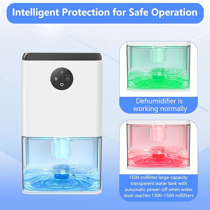 Dehumidifier, 50 OZ Small Dehumidifiers for Room for Home, Quiet with Auto Shut Off, Dehumidifiers for Bedroom, RV, Closet
