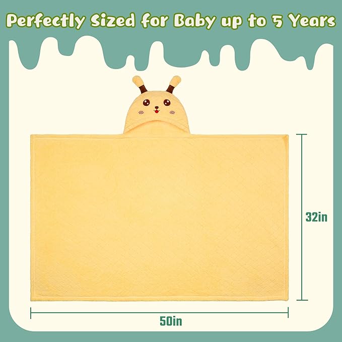 Toddler Bath Towel Hooded Kids Towel Bath Baby Towels with Hood for Boy Girl 0-5 Years, 2-Pack Soft Absorbent Baby Bath Towel Toddler Towels with Hood, Thick 50''x32'' Kids Hooded Towel for Toddlers