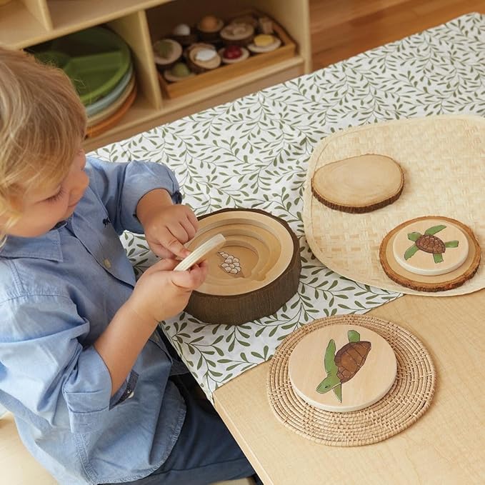 Kaplan Early Learning Lifecycle Puzzles - Set of 3 - Nature-Inspired Montessori Nesting Science Toys for Toddlers Ages 2+