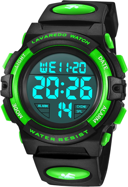 Kids Watch,Boys Watch for 3-15 Year Old Boys,Digital Sport Outdoor Multifunctional Chronograph LED 50 M Waterproof Alarm Calendar Analog Watch for Children with Silicone Band,Kids Gift
