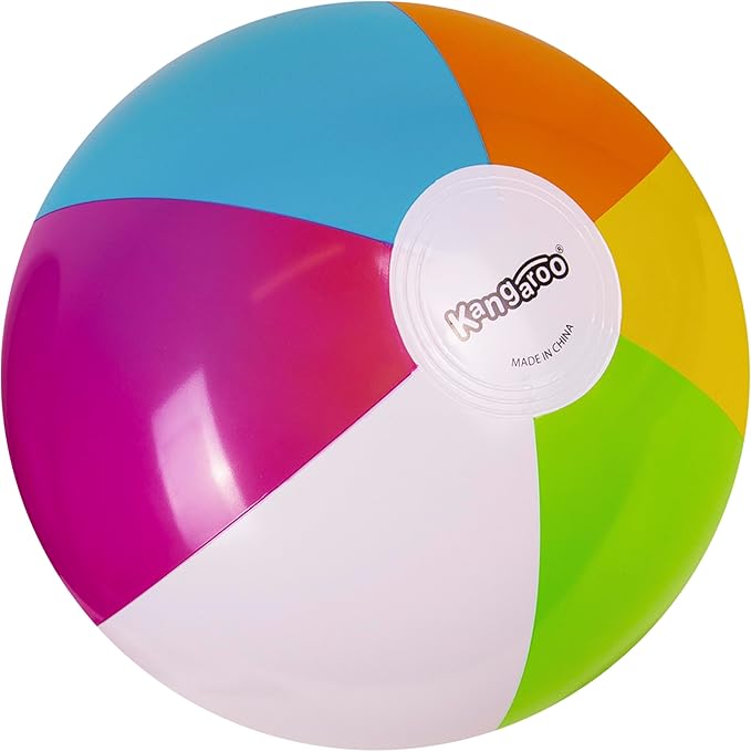 Kangaroo 12-Pack Inflatable Beach Balls Bulk for Kids & Adults I Inflatable Pool Party Favors Swimming Pool Toys I Kids Beach Toys for Beach Games