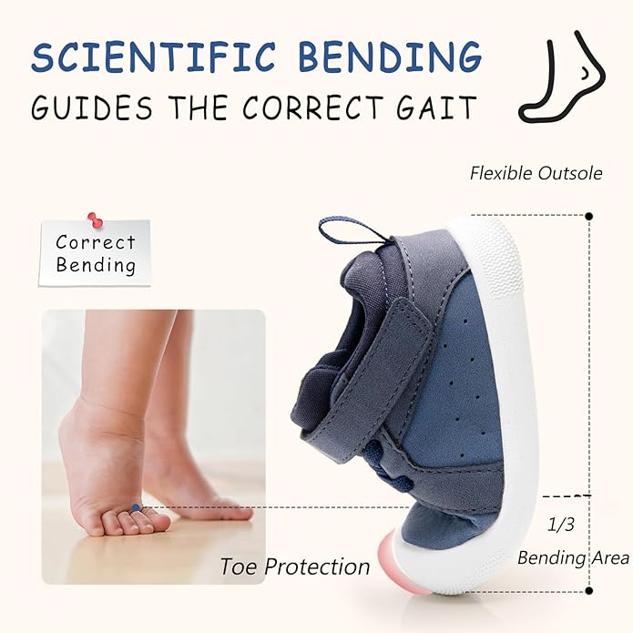 Wide Baby Shoes Boys Girls Zero Drop Barefoot Infant First Walkers Lightweight Soft Nonslip High Top Toddler Sneakers for 6-24 Months