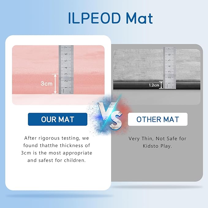 Baby Play Mat for Floor Tummy Time Mat Nursery Muscle Area Rug Playroom Rug Tatami 59"*59" Memory Foam 1.3" Thick Crawling For Babies,Toddlers, Infants, Kids,Floor(Pink)