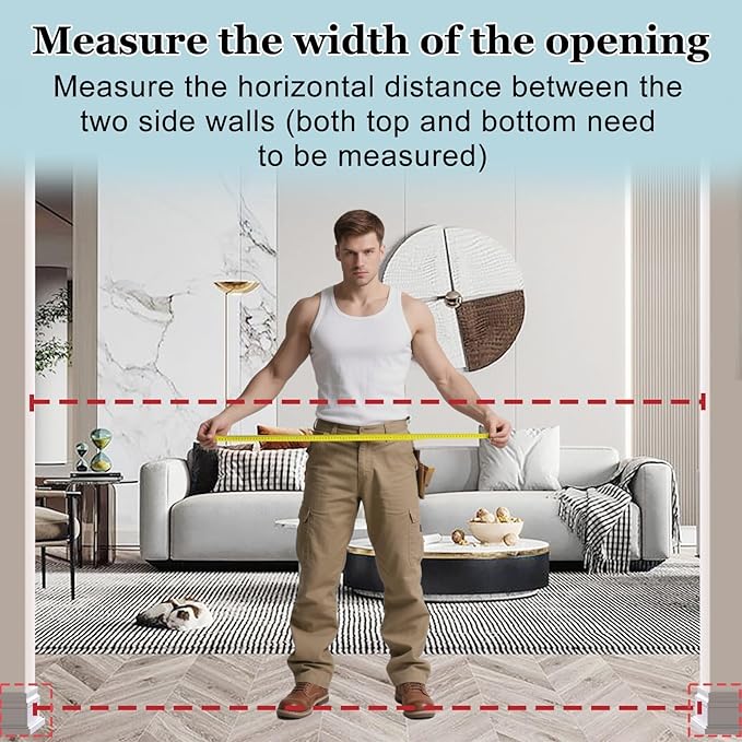 WAOWAO Triple Lock 29.72-47.24" Baby Gate Extra Wide Pressure Mounted Walk Through Swing Auto Close Safety White Metal Dog Pet Puppy for Stairs,Doorways,Kitchen