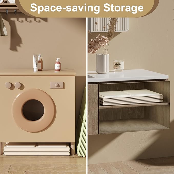 Baby Foldable Bathtub, Baby Bath Tube with Non-Slip Base Portable Baby Tube for Newborn to Toddler