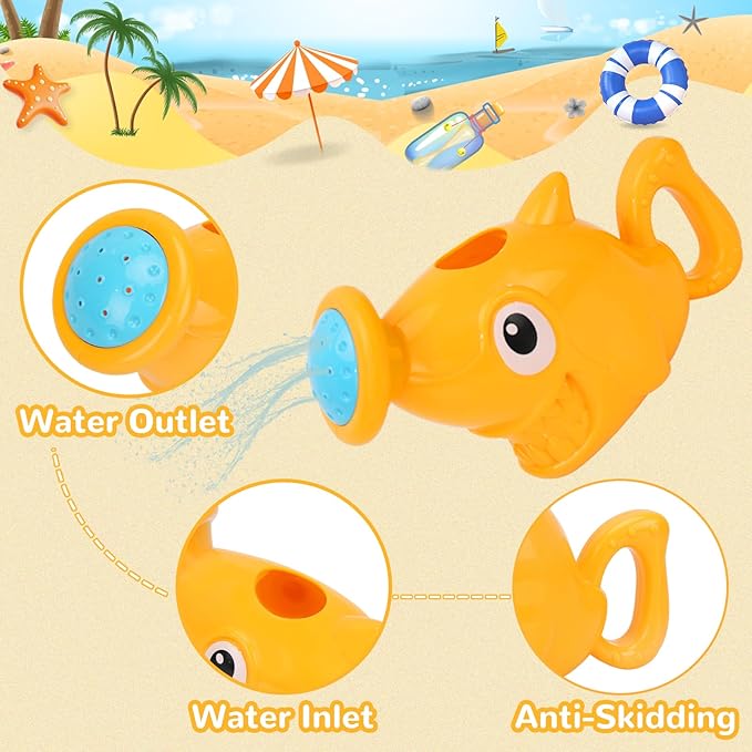 Bath Toys for Kids Ages 1-3, Kids Bath Toys with Floating Boats, Bathing Spoon Shower, 13 PCS Bathtub Toy for Babies Water Table Pool Birthday Gift for Toddlers 1-3 Infant Baby Boys/Girls 6-12-18M+