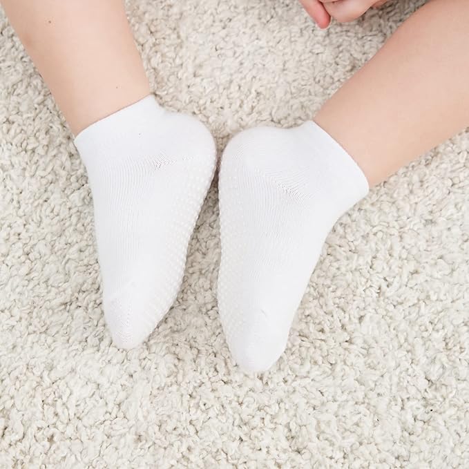 ZAPLES Baby Non Slip Grip Ankle Socks with Anti Skid Grippers Boys Girls Low Cut for Infants Toddlers Kids