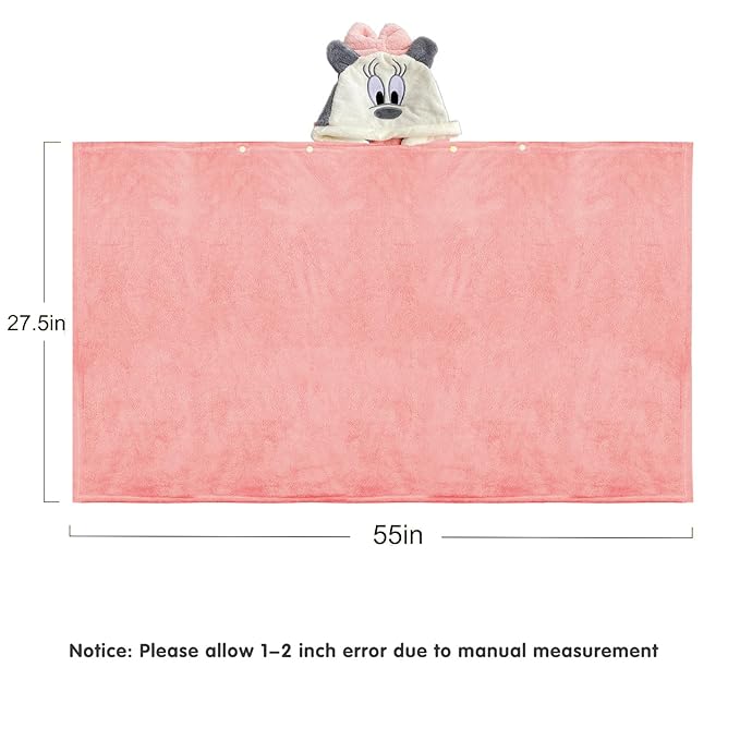 ROMASA Baby Hooded Bath Towel Ultra Soft and Absorbent Toddlers Bathrobe Newborn Blanket Shower Gifts (Pink Mouse)