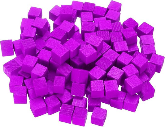 uxcell 300Pcs Wood Blocks for Crafts, 1cm Unfinished Wood Cube Solid Wooden Blank Square Block for DIY Craft Projects Personalized Gifts, Purple