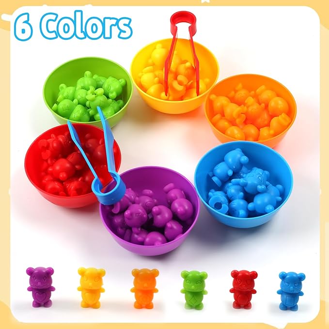 UNIQUE KIDS Stacking Mouse Counting and Matching Game with Sorting Cups – Educational Montessori Toy for Color Classification, Sensory Development, and Learning for Toddlers and Preschoolers Age 3+