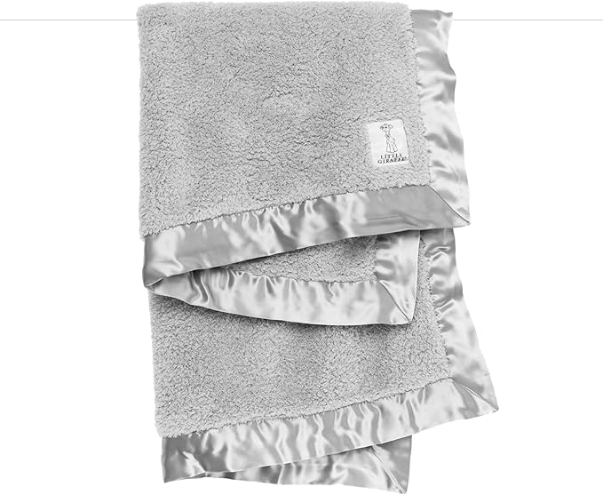 Little Giraffe Chenille Baby Blanket – 29x35” Soft Chenille with Satin Trim, Silver - Ultra-Soft, Gentle & Safe, Lightweight & Breathable - Ideal for Newborns & Toddlers