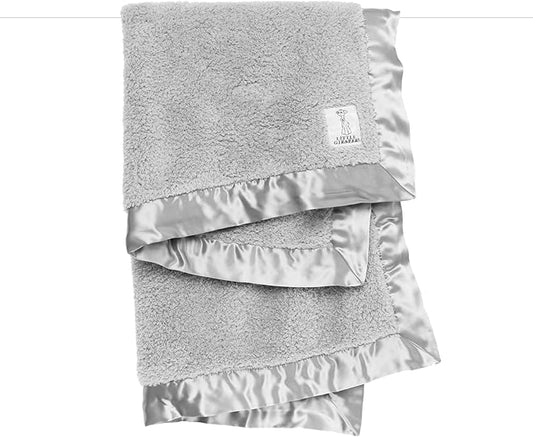 Little Giraffe Chenille Baby Blanket – 29x35” Soft Chenille with Satin Trim, Silver - Ultra-Soft, Gentle & Safe, Lightweight & Breathable - Ideal for Newborns & Toddlers